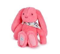 Doudou et Compagnie DC4593 - Peluche de Conejo de 25 cm, diseño de Peluche de bebé con Bandana floreciente, Regalo de Nacimiento para bebé, niña y niño, compañero de Abrazos y Despertar, Lavable a