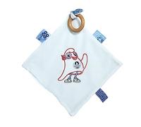 Doudou et Compagnie JO2422 - Peluche Oficial de los Juegos Olímpicos de París 2024 - Doudou Plano con Anillo de Madera - Desde el Nacimiento - 25 x 25 cm
