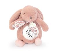 Doudou et Compagnie - Luz nocturna musical de conejo rosa con proyección de estrellas - Peluche de peluche con melodías e luces tranquilizadoras - Compañero Noche Bebé - Idea de regalo de nacimiento