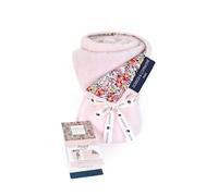 Doudou et Compagnie - Manta de Color Rosa y Floral - Colección BOH'AIME FAON - 70 x 100 cm - Parte Frontal Estampada 100% algodón - Verso Rosa 100% Peluche - Siesta Confort - Regalo Nacimiento bebé -