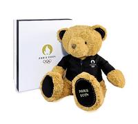 Doudou et Compagnie- Mascota París 2024 Juegos Olímpicos y Paralímpicos-Ours 2024-OSO, Color Oso marrón Premium - Chaqueta, 37 cm (JO2450)