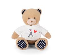 DOUDOU et Compagnie - Sudadera con oso de peluche Torre Eiffel - 28 cm - Colección Amour de Paris - Diseño bordado Esprit francés - Peluche para abrazar - Idea de regalo de recuerdo para niños y