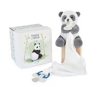DOUDOU ET COMPAÑÍA - Peluche con chupetes, chupetes - Panda - UNICEF - Caja de Flores - 12 cm - Idea de Regalo de Nacimiento para niña y niño - Garantía de Peluche perdido - DC3984