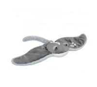 Doudou- Tesoros Marinos-Raya MANTA-50x40cm Cojines de Peluche, Color Gris, Large (2803031)
