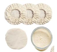 Dough Jar Covers - 3 4 Inch Container Linen Fabric | Bread Fermentation Covers with Breathable Design for Kitchen Baking Bakery Studio Dorm Apartment Beginners Professionals Bakers Use