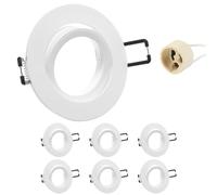 Doughelec Marco Foco Empotrable GU10 Aluminio Blanco Orientable Downlight LED Empotrable Ojo de Buey de techo con Portalámparas GU10 68mm Para Lámparas De Led O Halógena, Redondo 60-75mm 230V 6 Pack