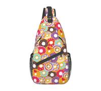 Doughnut-1 Donut Sling Mochila Pecho Bolso Bandolera Gimnasio Ciclismo Viajes Senderismo Daypack para Hombres Mujeres