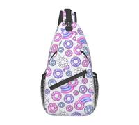 Doughnut-10 Donut Sling Mochila Pecho Bolso Bandolera Gimnasio Ciclismo Viajes Senderismo Daypack para Hombres Mujeres