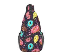 Doughnut-12 Donut Sling Mochila Pecho Bolso Bandolera Gimnasio Ciclismo Viajes Senderismo Daypack para Hombres Mujeres