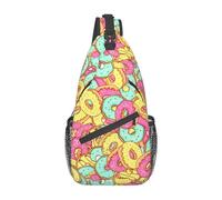 Doughnut-13 Donut Sling Mochila Pecho Bolso Bandolera Gimnasio Ciclismo Viajes Senderismo Daypack para Hombres Mujeres