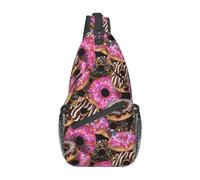 Doughnut-16 Donut Sling Mochila Pecho Bolso Bandolera Gimnasio Ciclismo Viajes Senderismo Daypack para Hombres Mujeres