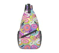 Doughnut-19 Donut Sling Mochila Pecho Bolso Bandolera Gimnasio Ciclismo Viajes Senderismo Daypack para Hombres Mujeres