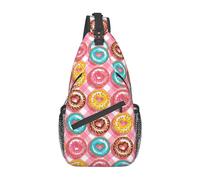 Doughnut-5 Donut Sling Mochila Pecho Bolso Bandolera Gimnasio Ciclismo Viajes Senderismo Daypack para Hombres Mujeres