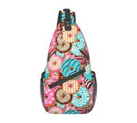 Doughnut-6 Donut Sling Mochila Pecho Bolso Bandolera Gimnasio Ciclismo Viajes Senderismo Daypack para Hombres Mujeres
