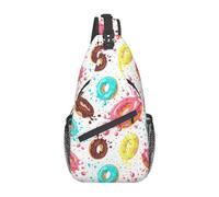 Doughnut-7 Donut Sling Mochila Pecho Bolso Bandolera Gimnasio Ciclismo Viajes Senderismo Daypack para Hombres Mujeres
