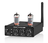 Douk Audio P6-mini HiFi Preamplificador de tubo Bluetooth Mini preamplificador de válvula estéreo Preamplificador de tubo con control de graves agudos para sistema de cine en casa