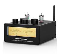 Douk Audio T6 PRO - Amplificador de tubo Bluetooth (300 W, 2 TPA3255, 2 canales, 2 canales, VU y Super Bass, para sistemas de cine en casa y Hi-Fi (amarillo)