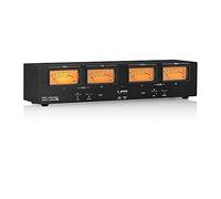 Douk Audio VU4 MIC Line Cuatro VU Metros MIC Indicador de nivel de sonido estéreo RCA / XLR Caja de conmutación Adaptador de audio (amarillo)