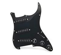 Doumneou 1 pieza SSS golpeador de guitarra placa de arañazos y tornillos de golpeador para piezas de guitarra de 11 agujeros, golpeador de guitarra, color negro
