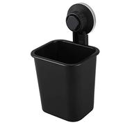 Doumneou 1 soporte de plástico con ventosa para cepillo de dientes y pasta de dientes para cocina, baño, inodoro, color negro