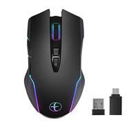 Doumneou 1 Unidades 2.4G Ratón Inalámbrico Ratón Ergonómico Ratón Jiggler Mouse Mover LED Recargable Silencioso Ratón USB Ratones