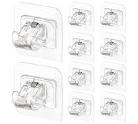 Doumneou 10 soportes adhesivos para barra de cortina, sin taladrar, ajustables para clavos, 2 unidades