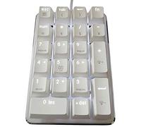 Doumneou 21 teclas fondo blanco iluminado numéricos mecánicos teclado bloque cereza interruptores azules para ordenador de sobremesa