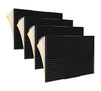 Doumneou 24 paquetes de paneles de tela de espuma insonorizada,Paneles de espuma acústica aislamiento acústico,Autoadhesivo y elástico,1X12X12 pulgadas