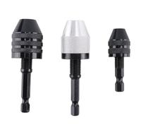 Doumneou 3 piezas portabrocas de perforación llave de 1/4 pulgadas vástago hexagonal portabrocas de perforación llave adaptador de perforación para de perforación de percusión