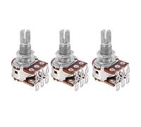 Doumneou 3 unidades de doble equilibrio apilado moleteado tallo guitarra bajo control de tono potenciómetro interruptor MN25K