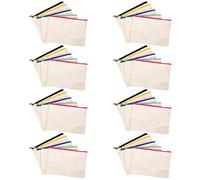Doumneou 40 bolsas de lona para cosméticos, bolsa de lona con cremallera, estuche para lápices, bolsa de viaje hecha a mano, manualidades, escuela, cremallera multicolor, Color de la foto