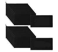 Doumneou 40 bolsas de lona para lápices con cremallera, bolsas de maquillaje en para manualidades, bolsas de almacenamiento multiusos para artículos de tocador (negro), Black