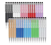 Doumneou 40 Uds. BolíGrafo de Cristal a 2 en 1 Delgado Cristal Pantalla Stylus Tinta de Negro BolíGrafo Brillo