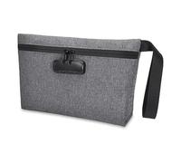 Doumneou Bolsa de dinero con cerradura, bolsa de dinero con cerradura, bolsa de banco impermeable con cremallera y cerradura para dinero en efectivo, teléfono celular A duradera 30,9 x 19,9 cm, gris