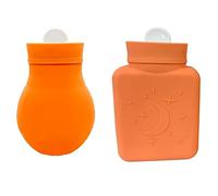 Doumneou Bolsa de silicona para botella de agua caliente y fría, terapias para dolor, manos calientes, material de silicona suave, reutilizable, duradero, naranja