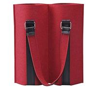Doumneou Bolsa de vino tinto de tela para 2 de vino, bolsa de fieltro, bolsas de almacenamiento de regalo con asa, bolsas de cubierta de botella de champán, Red