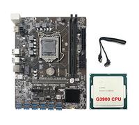 Doumneou BTC B250C - Placa base de minería con G3900 CPU+cable 12XPCIE a USB3.0 ranura para tarjeta gráfica LGA1151 compatible con DDR4 para BTC