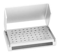 Doumneou Caja de desinfección Caja de fresas dentales de aleación de aluminio de 58 agujeros Caja de cabezal de molienda móvil de alta y baja velocidad Caja de fresas Bur Box-B