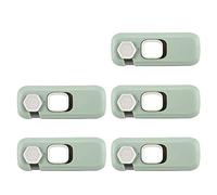Doumneou Cerradura de seguridad para niños (5 piezas) Cerradura de seguridad para bebés para inclinación, adecuado para refrigeración, inclinación, cajones, de vajilla (verde)