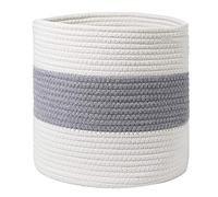 Doumneou Cesta de cuerda de algodón para plantas en maceta, cesta de almacenamiento tejida, macetas de suelo interior con asas, decoración del hogar, M