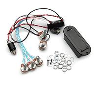Doumneou Circuito de preamplificador ecualizador de 3 bandas para guitarra con potenciómetro dual para de bajo activo, 5 perillas de control, control de de guitarra