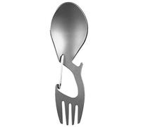 Doumneou Cuchara de titanio para camping, picnic, tenedor de titanio, ultraligero, titanio puro o acero inoxidable