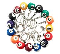 Doumneou de llaveros coloridos de bola de billar, 16 piezas, de bolas de ocho bolas de billar accesorios