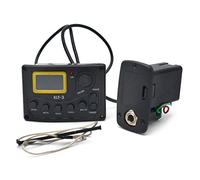 Doumneou Galizador de 4 bandas -3 preamplificador de ecualizador de bajo para guitarra acústica con micrófono de guitarra sintonizador digital