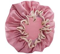 Doumneou Gorro de ducha de doble capa para mujer, impermeable, para baño de pelo , cubierta de cabello seco, color rosa