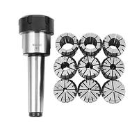 Doumneou Juego de 10 pinzas de resorte ER32 de 2/4/6/8/10/12/16/18/20 mm + soporte cónico morse MT3 ER32