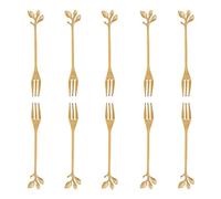 Doumneou Juego de 10 tenedores de acero inoxidable para tartas y frutas, para degustación, postre, accesorio de cocina, boda