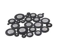 Doumneou Juego de 25 almohadillas de piel para saxofón alto, accesorios de viento de madera, color negro