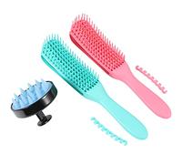 Doumneou Juego de 3 cepillos para desenredar el cabello del cabelludo, cepillo desenredante para desenredar el cabello para cepillo de cabello rizado de 3A a 4C