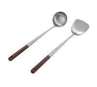 Doumneou Juego de herramientas wok y cucharón, 43,2 cm para wok, wok de acero inoxidable